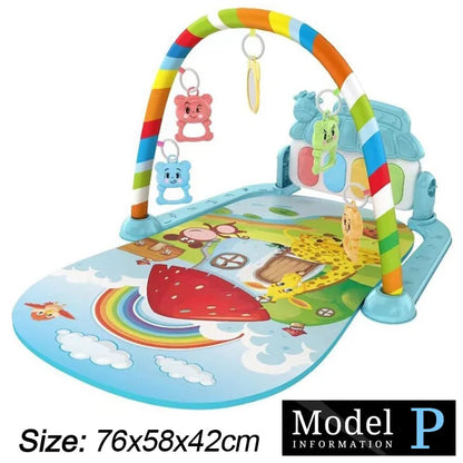 Baby Fitness Stand Music Play Gym – Newborn Piano Crawling Blanket & Pedal Activity Toy for Early Education (0-36 Months)