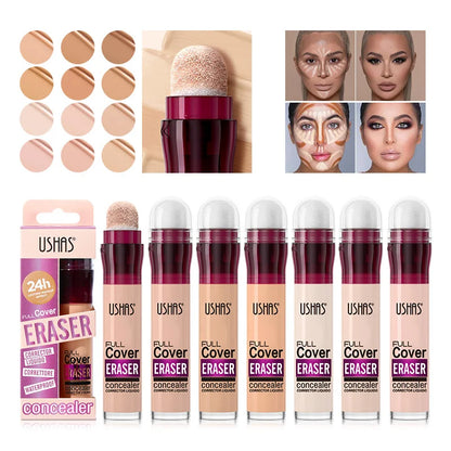 USHAS Sponge Head Concealer – Black Circles, Tear Marks, Acne & Skin Imperfections Waterproof Foundation Makeup Eraser