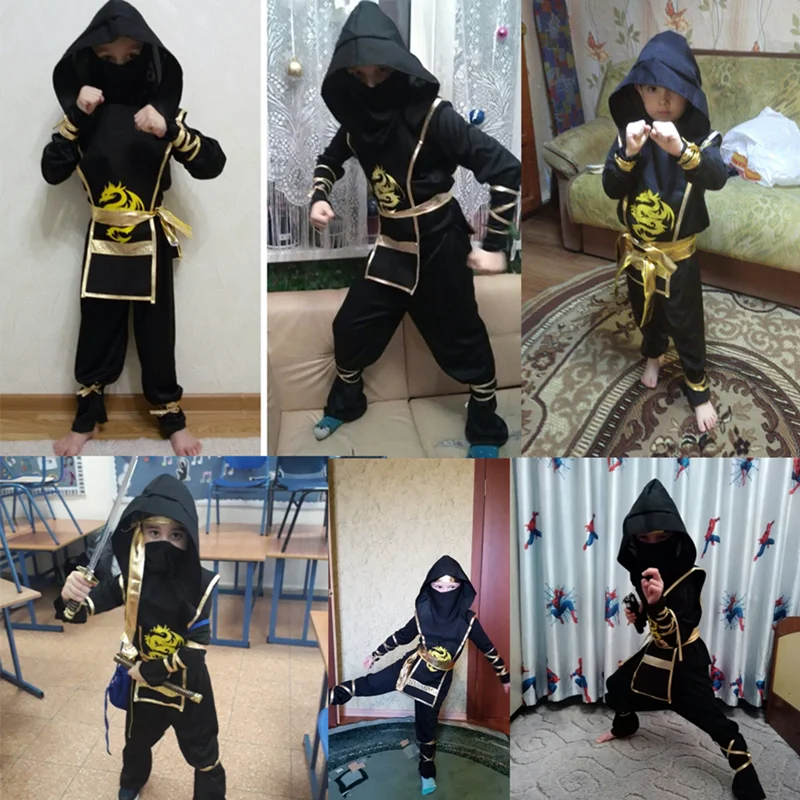 Boys Ninja Deluxe Costume for Kids – Kung Fu Outfit with Weapon Accessories & Bayonet, Halloween Ideas & Gifts