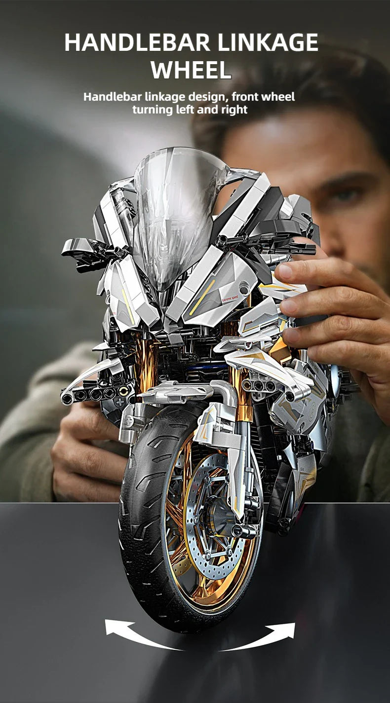 TOYLINX Alloy Motorcycle Building Blocks 2045PCS | Racing Model Toy for Kids & Gift Decoration