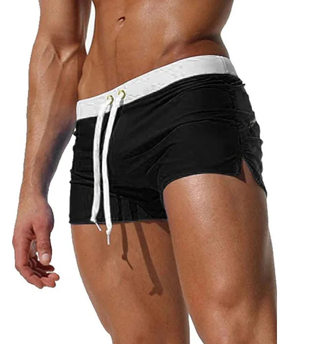 Men’s Quick-Dry Swim Trunks - Back Pocket Beach Boxer Shorts for Summer Swimming