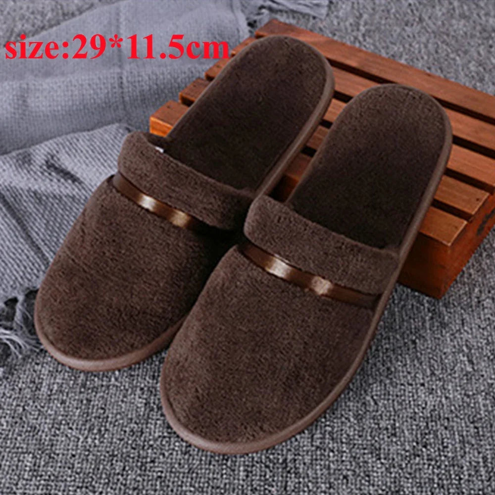 Winter Warm Plush Slippers for Women & Men – Non-Slip Fluffy Indoor House Slides for Bedroom Comfort Couple Home Shoes