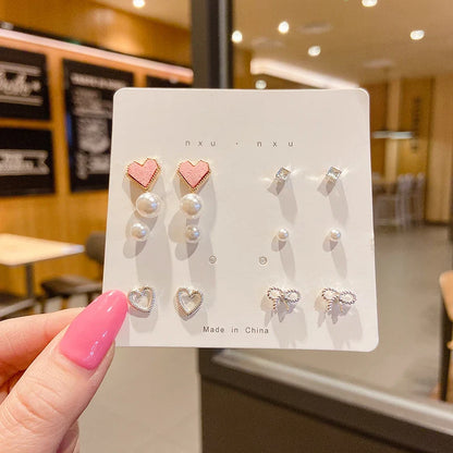 New S925 Silver Needle Stud Earrings Set – Simple & Cute Mini Earrings for Women & Girls, Exquisite Jewelry Gift