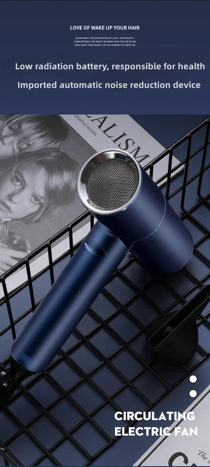 Professional Foldable Hair Dryer with Negative Ions & Blue Light – High Power Salon & Home Use