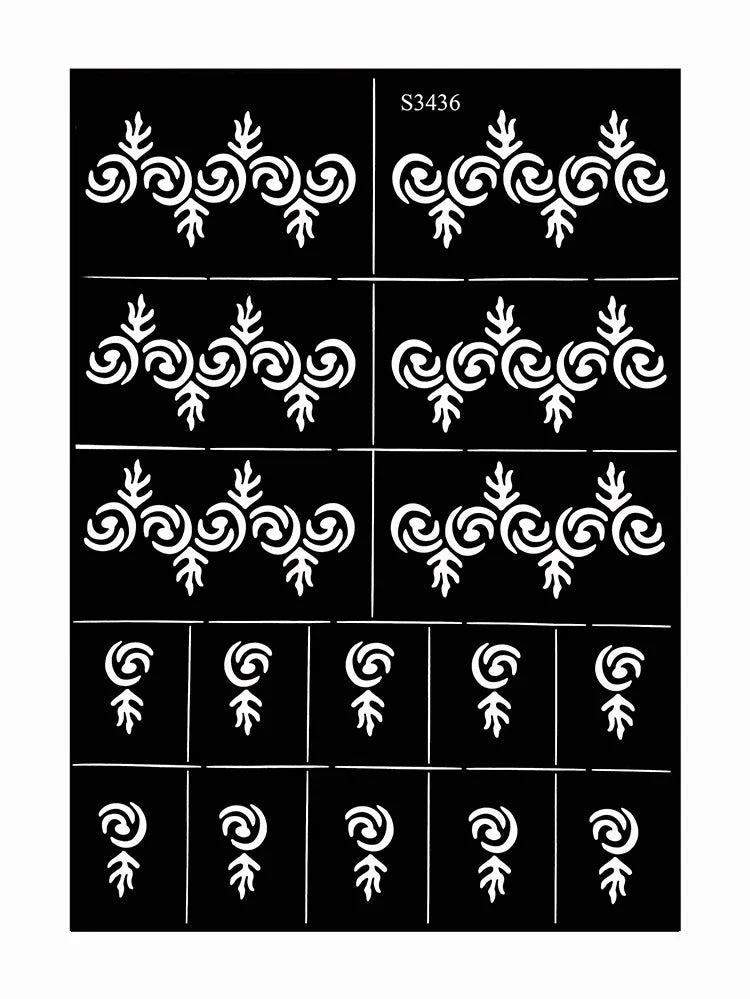 Reusable Henna Stencil Templates for Hand & Body – Floral Tattoo Stencils for Women, Weddings & Festivals Body Art Makeup Tools