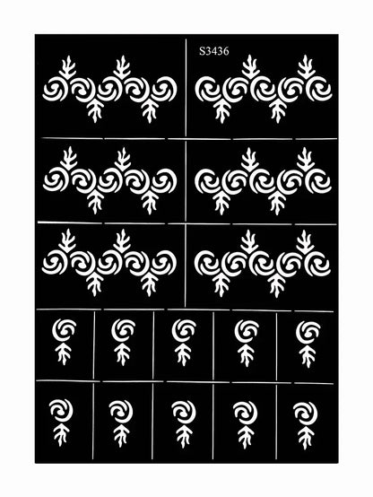 Reusable Henna Stencil Templates for Hand & Body – Floral Tattoo Stencils for Women, Weddings & Festivals Body Art Makeup Tools