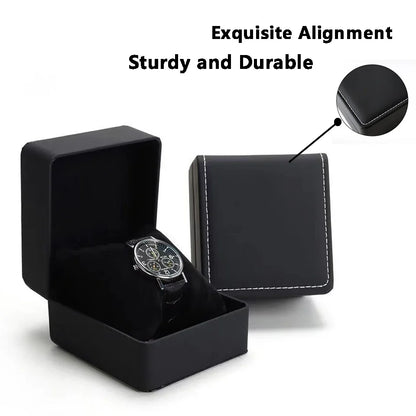 Lnofxas Black Single Watch Gift Box — PU Leather Wristwatch Display Case with Pillow, Organizer for Men