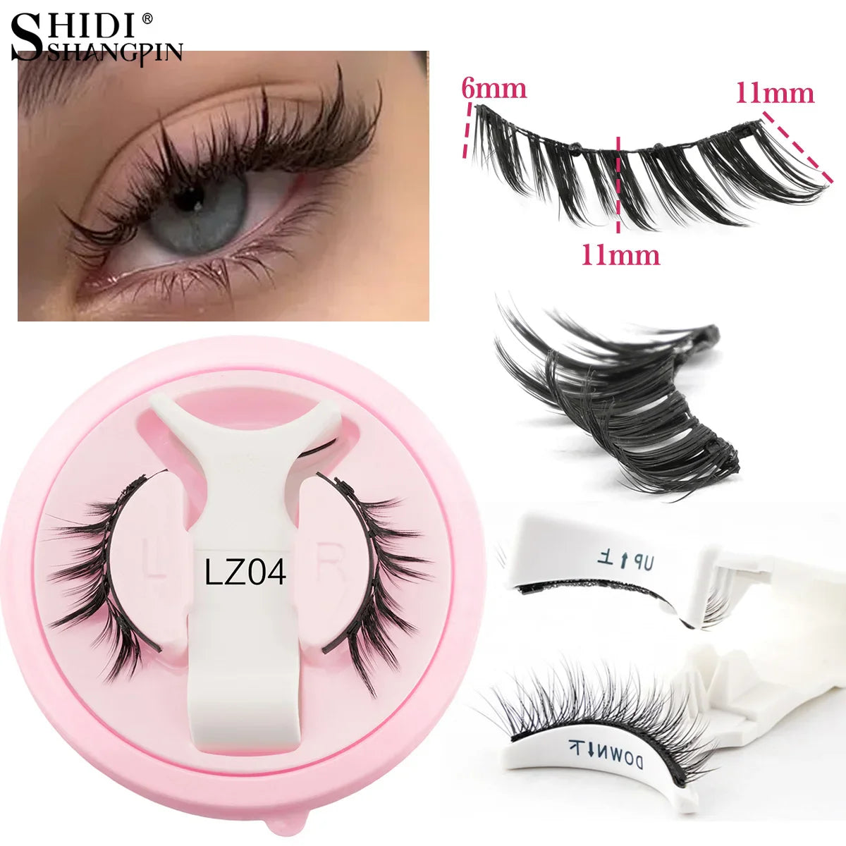 Reusable Magnetic Eyelashes Set – Natural Curly Fluffy False Lashes with Tweezers, No Glue Needed Makeup