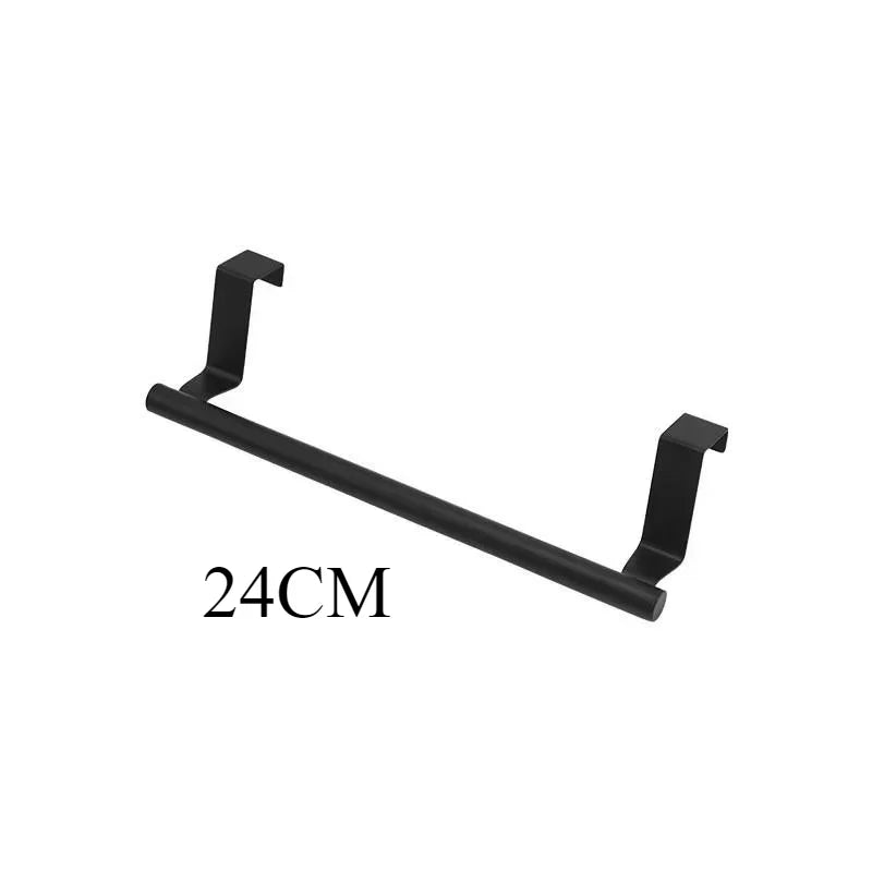 Over-Door Stainless Steel Towel Rack – Bathroom & Kitchen Hanging Storage Bar for Cabinet Doors