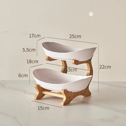 2/3 Layer Fruit Plate & Snack Dish - Modern Plastic Candy Basket, Cake Stand & Salad Bowl for Home Living Room