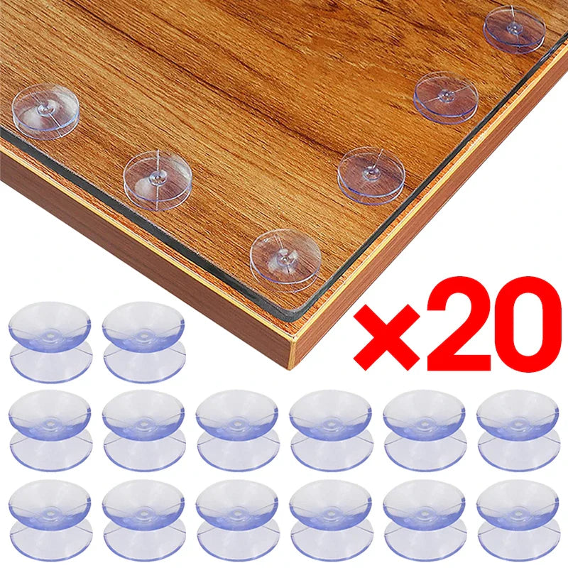 5/20PCS Double-Sided Plastic Suction Cup Pads - Non-Slip Clear Vacuum Suckers for Glass, Car Windows, Table Tops, DIY Soap Holders