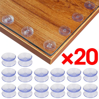 5/20PCS Double-Sided Plastic Suction Cup Pads - Non-Slip Clear Vacuum Suckers for Glass, Car Windows, Table Tops, DIY Soap Holders