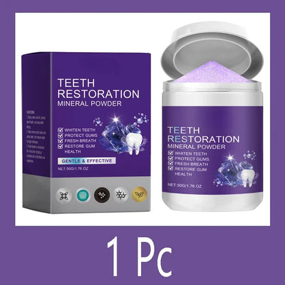 Teeth Restoration Mineral Powder — Enamel Strengthening & Whitening Dental Care Supplement