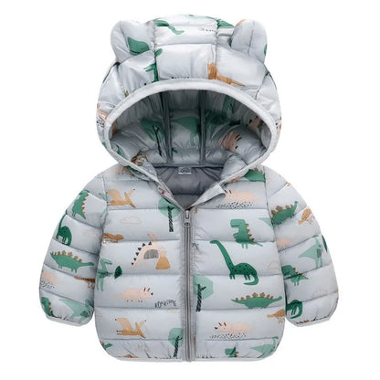 Baby Lightweight Hooded Down Jacket – Warm Zipper Coat for Boys & Girls (0-5 Years), Winter Outerwear Gift