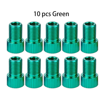 10-Color Aluminum Bicycle Valve Adapter – PRESTA to SCHRADER Converter for Bikes & Cars