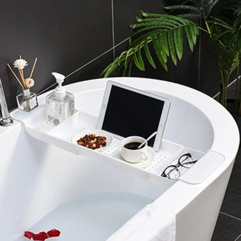 Multi-Function Retractable Bathtub Storage Rack – Bath Tray Shelf for Towels, Kitchen Sink & Drain Holder