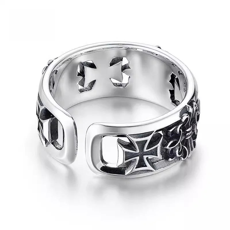 Men's Cross Ring - Vintage Y2K Punk Gothic Adjustable Couple Jewelry