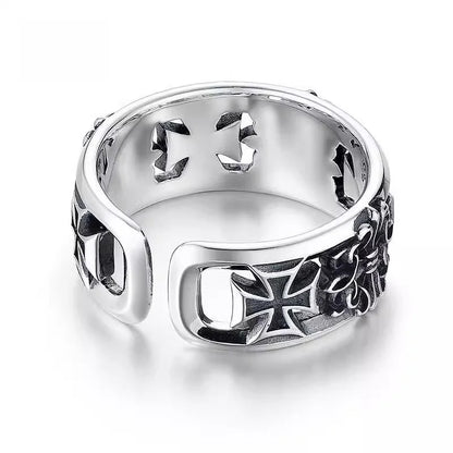 Men's Cross Ring - Vintage Y2K Punk Gothic Adjustable Couple Jewelry