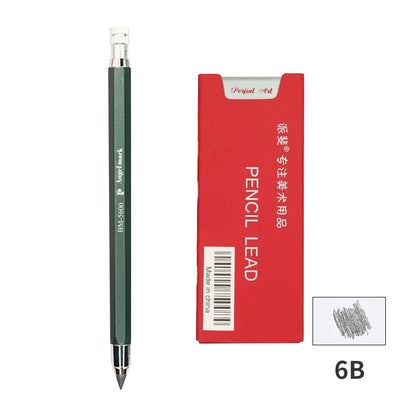 5.6mm Mechanical Pencils & Charcoal Graphite Lead – Soft, Medium & Hard HB to 14B Sketch Drawing Core