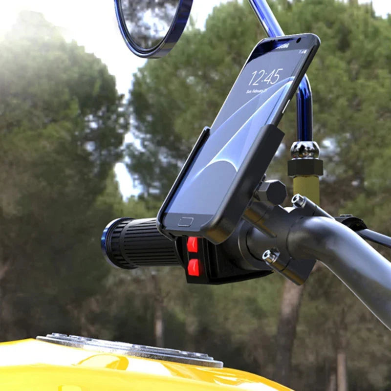 Aluminium Alloy Shockproof Mobile Phone Holder – Motorbike & Electric Car Navigation Mount for Riding & Delivery