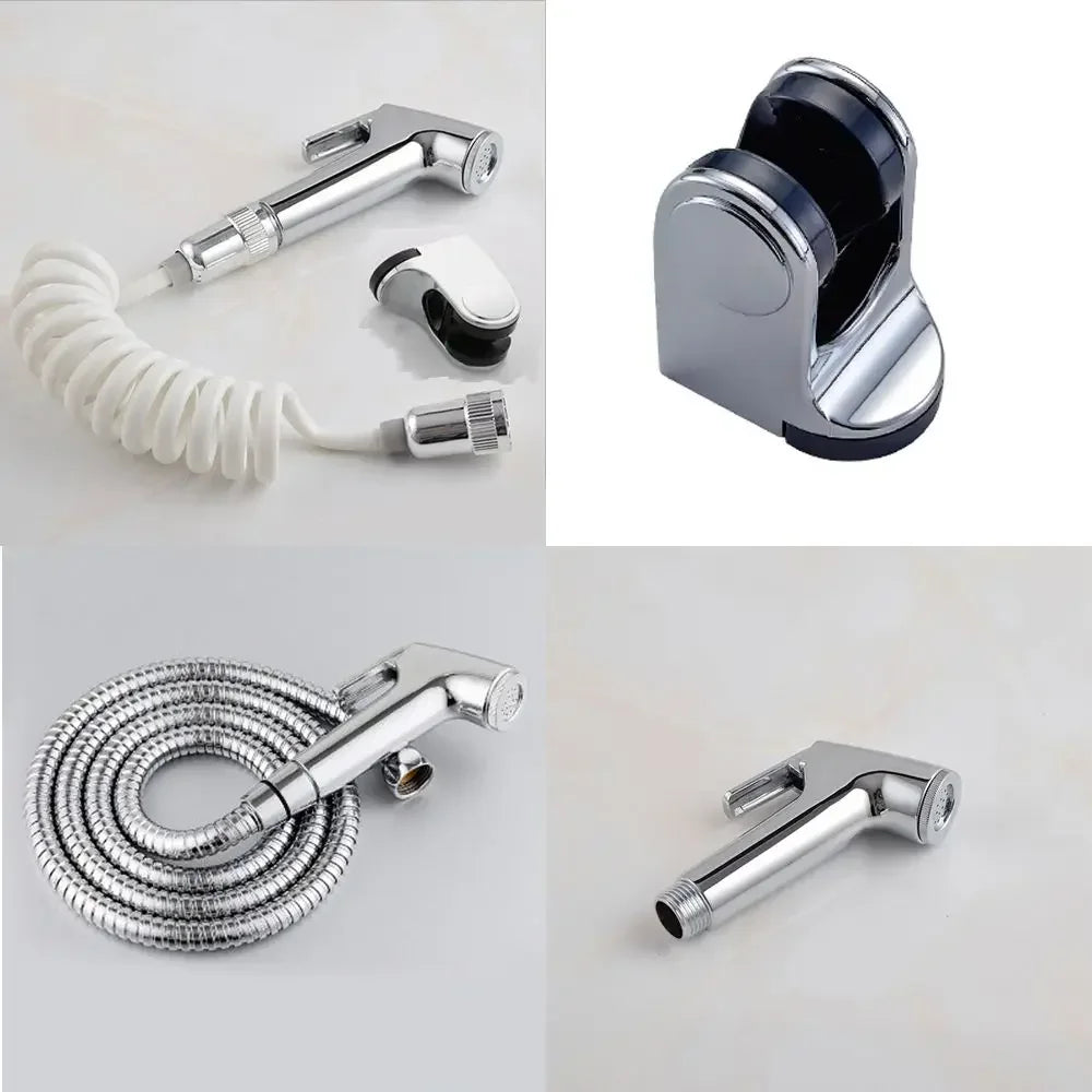 Stainless Steel Handheld Toilet Bidet Sprayer Set – Wall Bracket, Self-Cleaning Hand Bidet Faucet for Bathroom