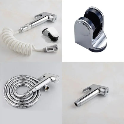 Stainless Steel Handheld Toilet Bidet Sprayer Set – Wall Bracket, Self-Cleaning Hand Bidet Faucet for Bathroom