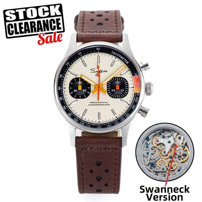 Sugess Men's Chronograph Mechanical Watch – Seagull ST19 Swan Neck Movement with Sapphire Crystal Racing V2