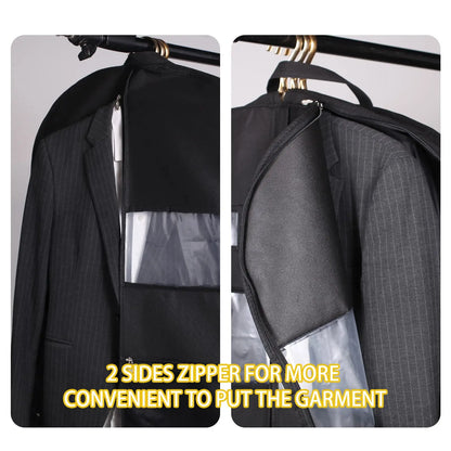 Travel Garment Bags for Men — Hanging Clothes Storage with Double-Sided Zipper & Large Mesh Pockets, Monogrammed