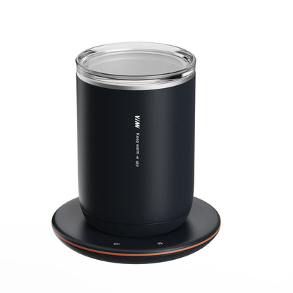 55°C Electric Self-Stirring Mug Heater – Stainless Steel USB Smart Coffee Milk Mixing Cup, Double Wall Insulated Travel Mug