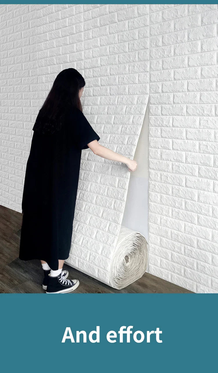 3D Self-Adhesive Foam Brick Wallpaper – Antique Waterproof Wall Stickers for Living Room & Bedroom Decoration