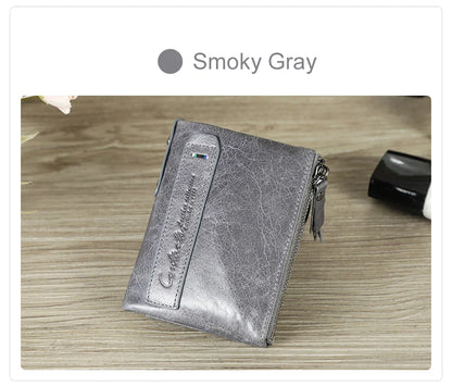 CONTACT'S Genuine Leather Short Wallet for Women — Luxury Designer Card & Coin Holder, Mini Money Clip Wallet with Free Shipping