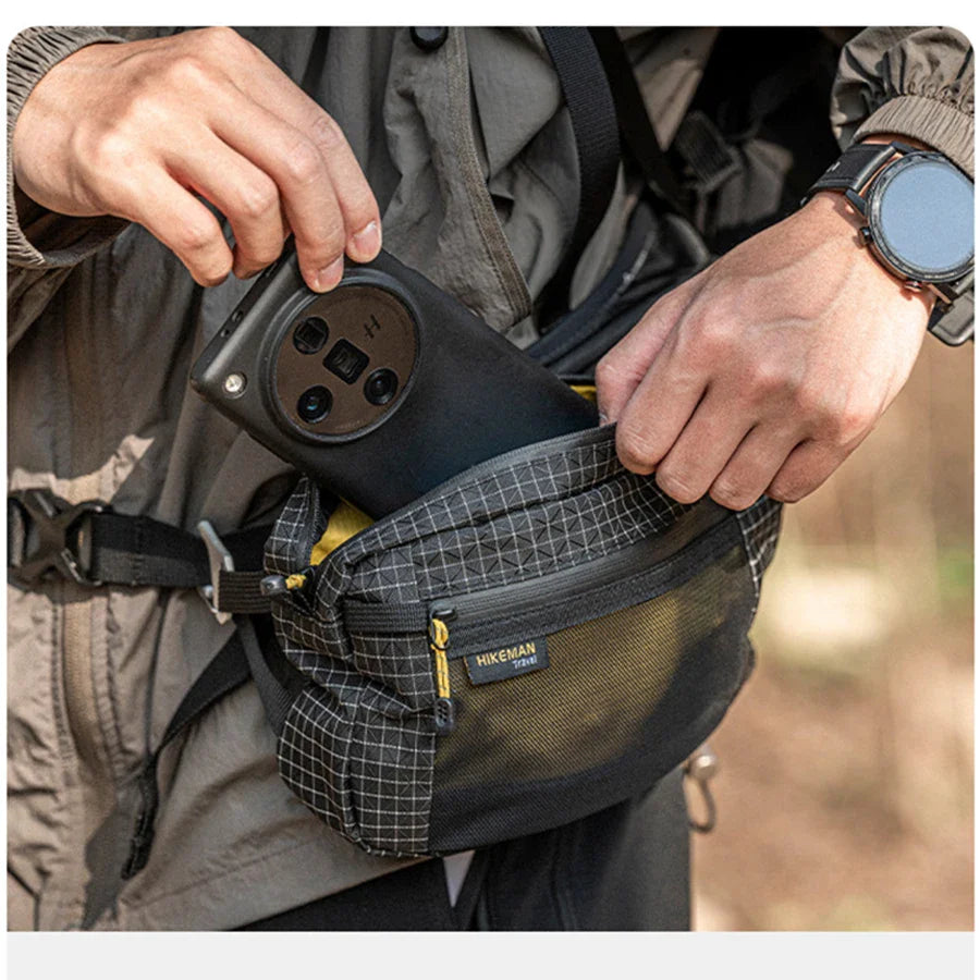 Waterproof UHMWPE Waist Fanny Pack – 1.1L Lightweight Hip Bag for Cycling, Running, Hiking & Outdoor Sports, 70g