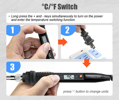 JCD 60W/80W Electric Soldering Iron – Adjustable Temperature with Digital Display for Welding & Repair