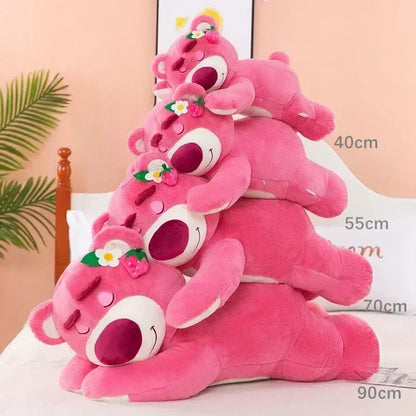 Disney Toy Story Lotso Plush – 90cm Cute Strawberry Bear Sofa Pillow, Stuffed Toy Gift for Kids and Girls