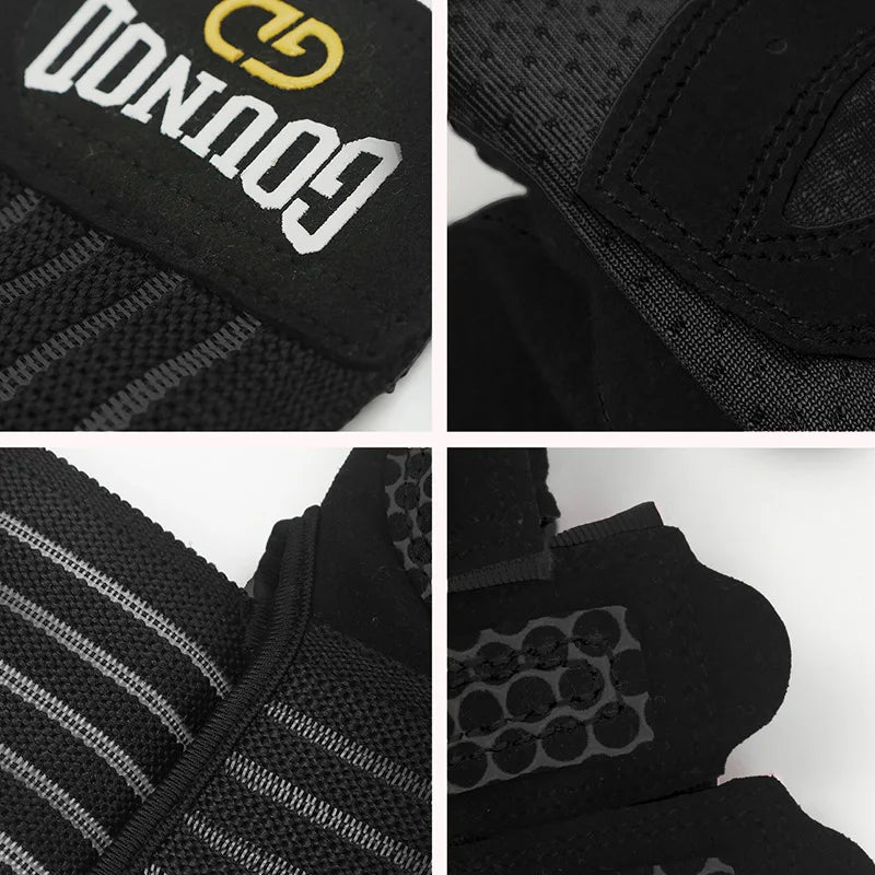 GOUNOD Weightlifting Gloves with Wristband Support: Breathable Anti-Slip Sports Gym Gloves for Bodybuilding, Powerlifting, Fitness Training