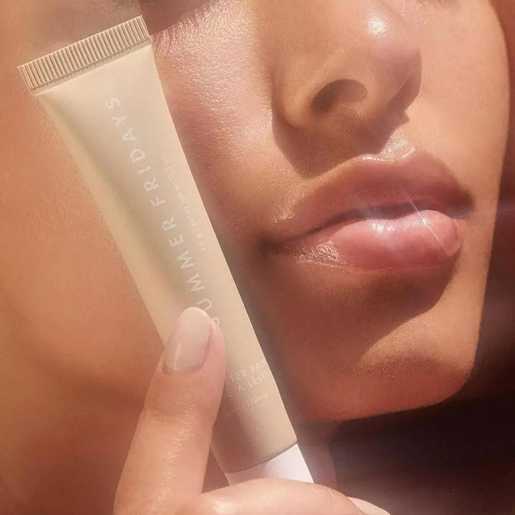 Summer Fridays Vanilla Beige Lip Balm Set – Moisturizing Lip Gloss & Transparent Lipstick with Soft Tube & Mirror