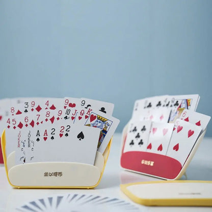 Hands-Free Playing Card Holder - Portable Plastic Poker Rack Helper for Comfortable Card Games