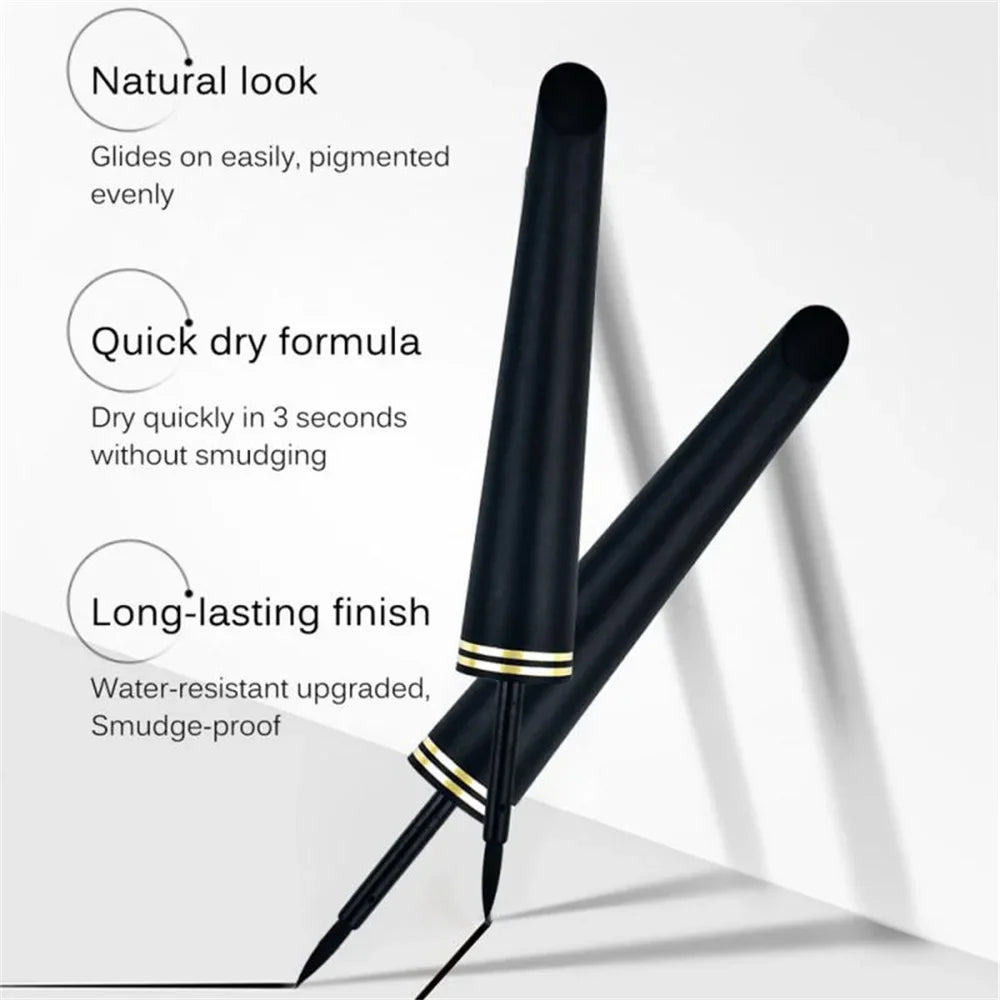 Black Liquid Eyeliner Pencil – Natural Smooth, Waterproof, Quick-Dry, Non-Smudging & Long-Lasting Eye Makeup