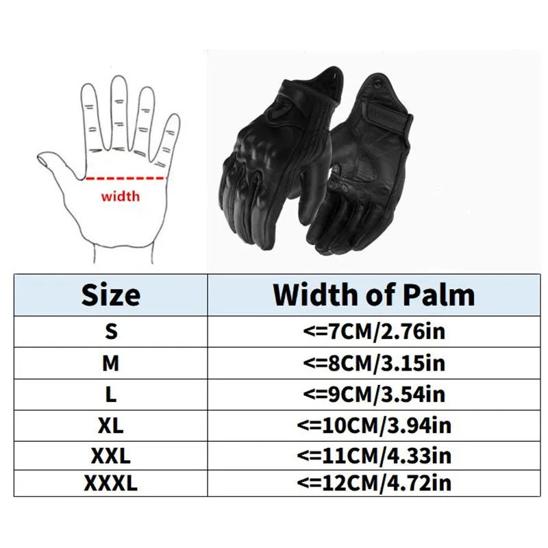 3XL Goatskin Leather Motorcycle Gloves – Men & Women Moto Gloves for Electric Bikes