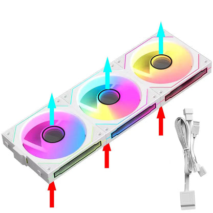 JUMPEAK MX120 360mm Modular Wireless Splicing PC Cooling Fan – 120mm ARGB Case Fan with Infinite Mirror Effect for Computer Water Cooler
