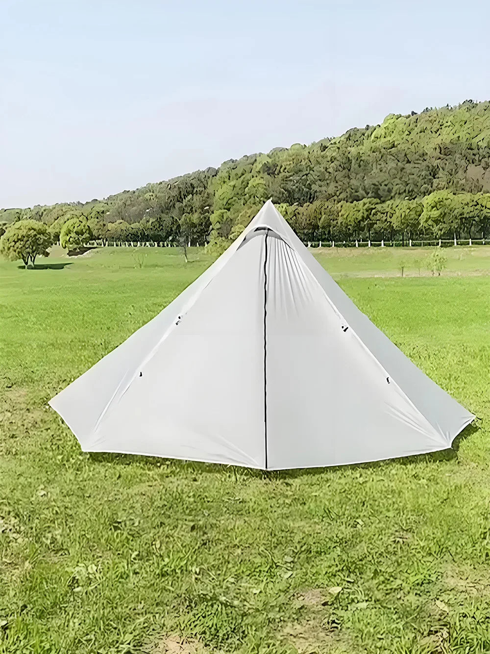 Camping Hot Tent with Chimney Window – Ultralight Tipi Teepee Pyramid Tent, Double Layer Bushcraft Shelter for 1 Person