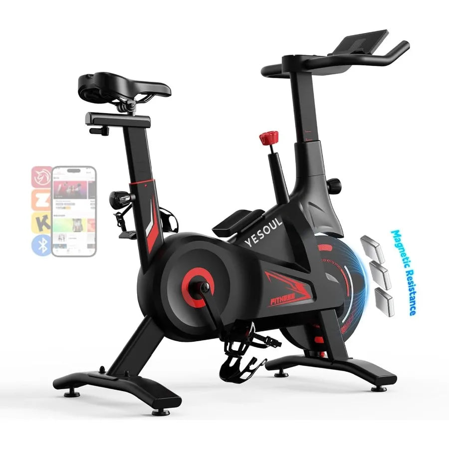 Indoor Stationary Cycling Bike – Adjustable Magnetic Resistance, Smart App Integration, 300lb Capacity Stable Exercise Bike