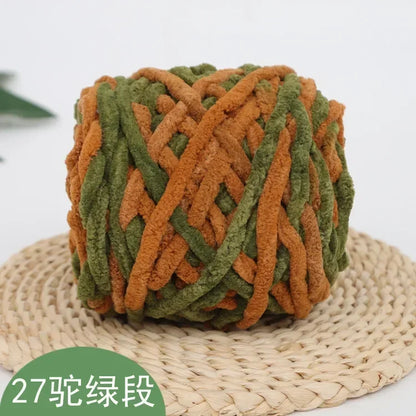 100g Chenille Knitting Yarn – Soft Thick Cotton Ice Strip Wool for DIY Hand Knitting Scarves & Crafts