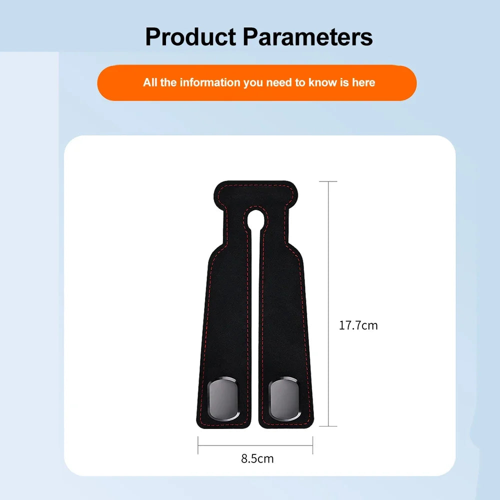 2-in-1 Universal Car Seat Headrest Hook – Double Hook Hanger Clip for Back Seat Storage Organizer & Car Interior Accessories