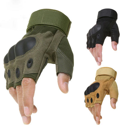 Tactical Hard Knuckle Half Finger Gloves – Men's Combat, Hunting, Shooting & Paintball Duty Fingerless Gloves