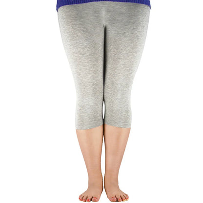 Women Bamboo Fiber Elastic Waist Leggings – Plus Size High Stretch Casual Workout Basic Pants Soft Comfortable Fitness Leggings
