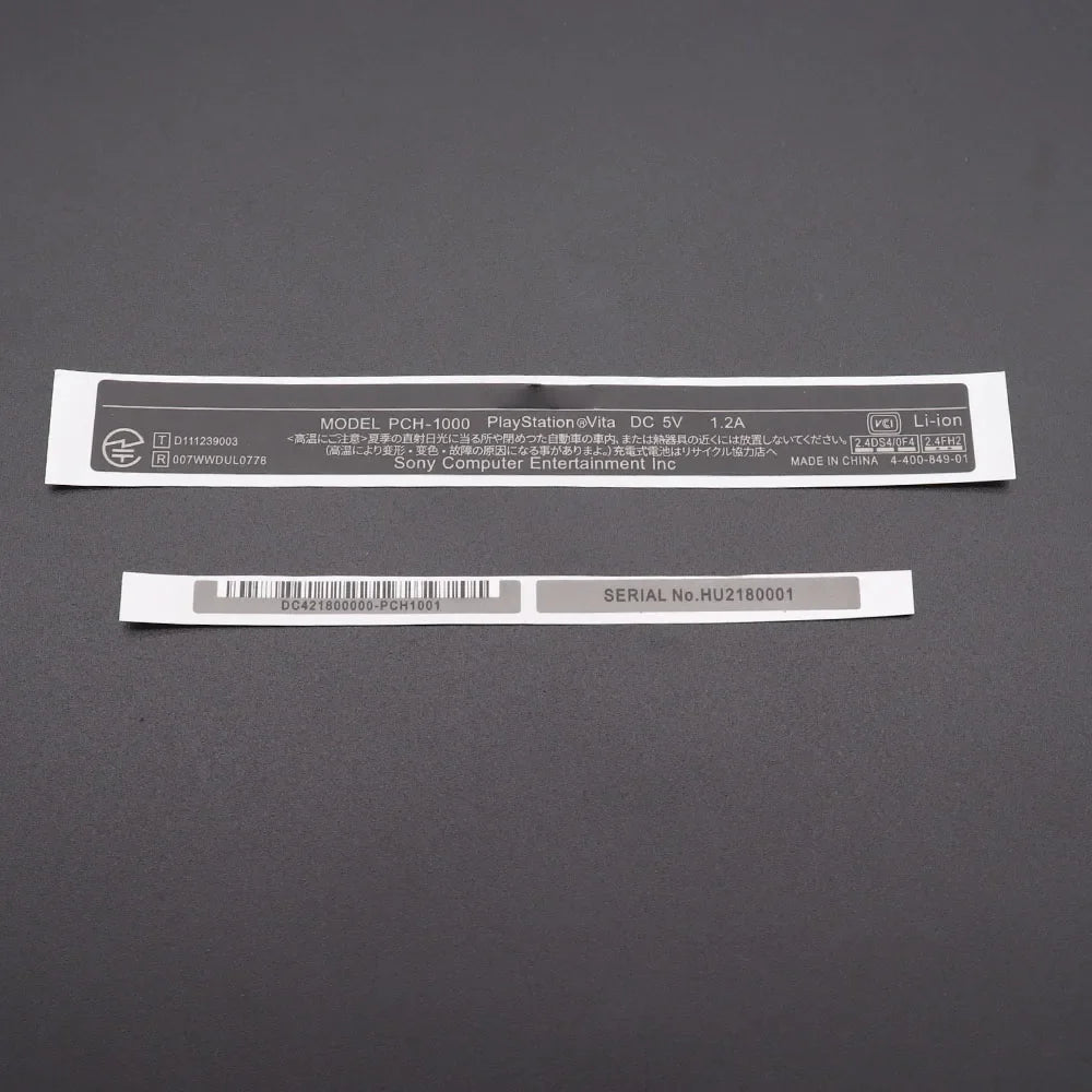 Replacement Back Shell Stickers – Labels for PS Vita 1000, PSV 2000, and PCH-1000 Console