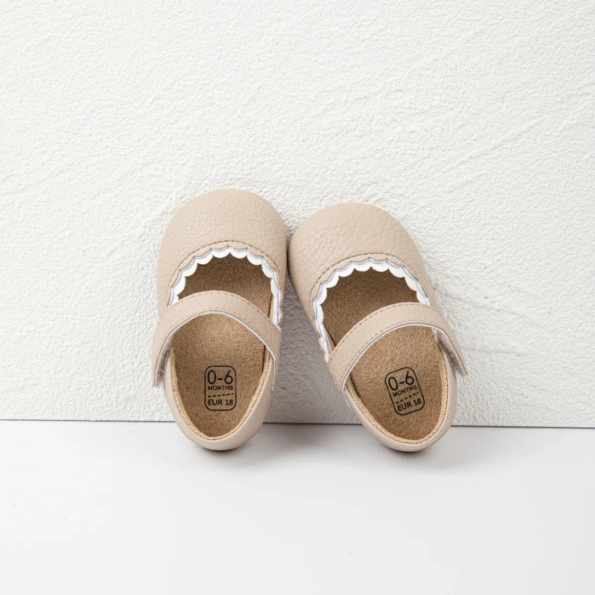 Meckior Baby Boys & Girls Shoes - Infant Leather with Rubber Sole, Anti-Slip Toddler First Walkers, Newborn Princess Crib Shoes