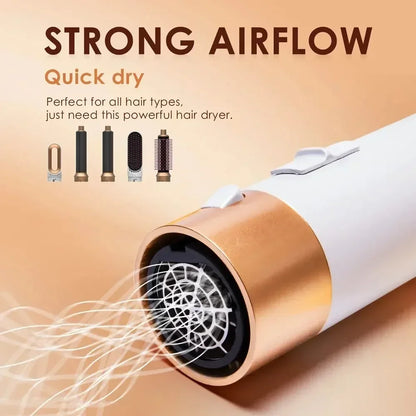 5-in-1 Hair Dryer Comb Set – Professional Hot Air Styler for Curling, Straightening & Volumizing Hair at Home