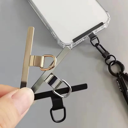 Universal Metal Phone Lanyard Gasket Patch – 1/4PCS Ultra-Thin Mobile Sling Rope, Card Clip Strap & Hang Cord Tab